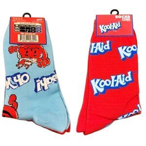 Kool-Aid Crew Length Socks 2-Pack Size Large(Men’s 8-12, Women’s 9-13)
